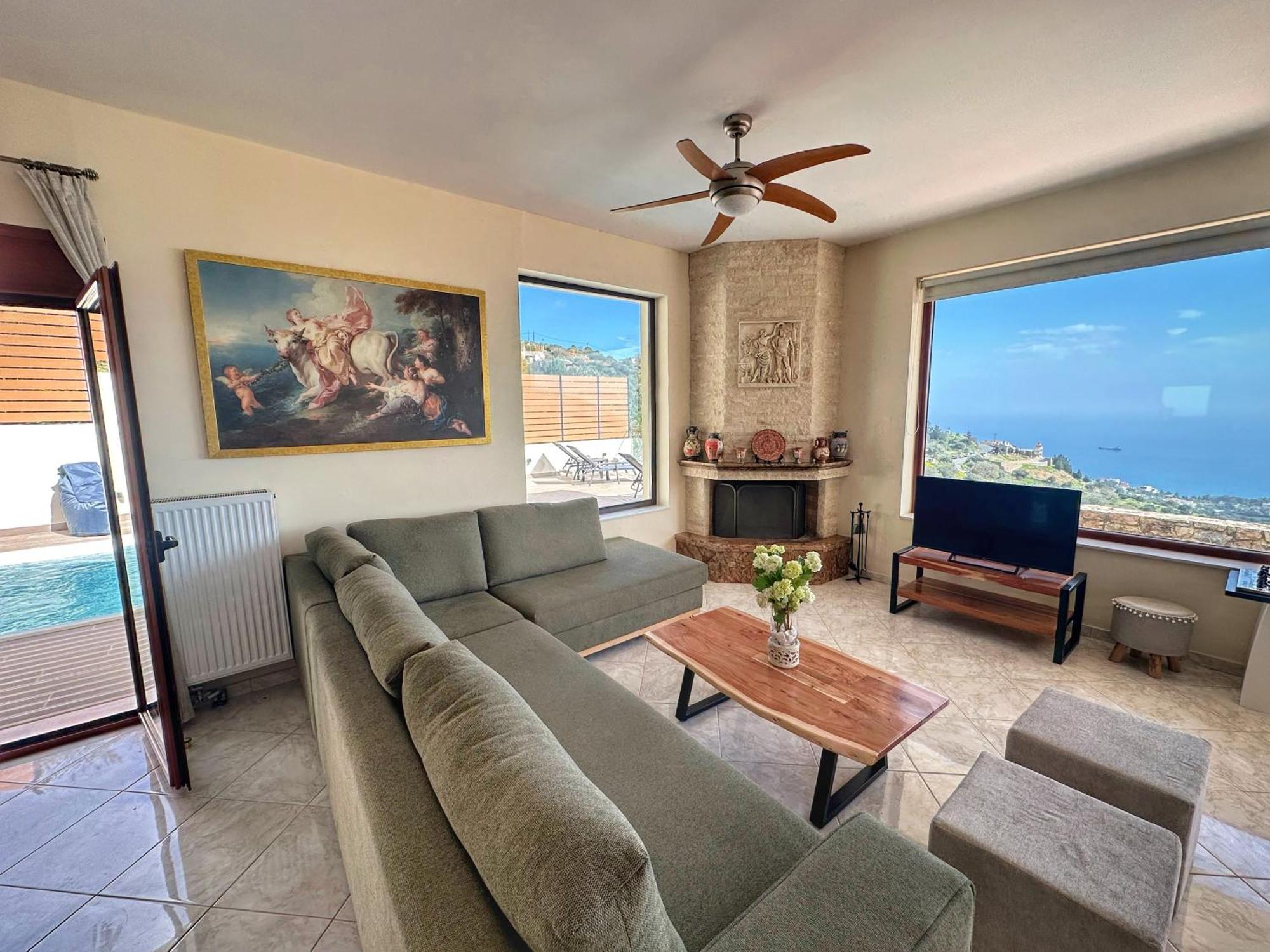 Villa Balcony, Cozy Villa With Amazing View Rodhiá エクステリア 写真