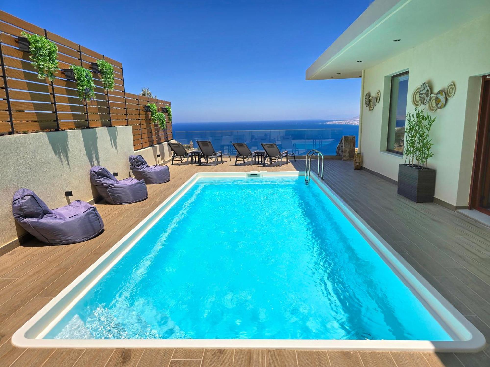 Villa Balcony, Cozy Villa With Amazing View Rodhiá エクステリア 写真