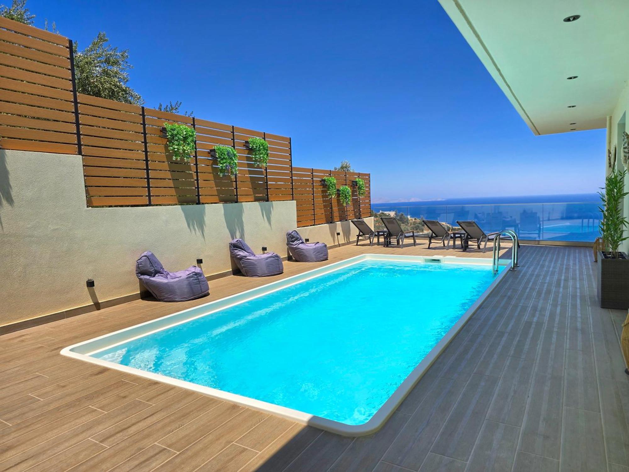 Villa Balcony, Cozy Villa With Amazing View Rodhiá エクステリア 写真