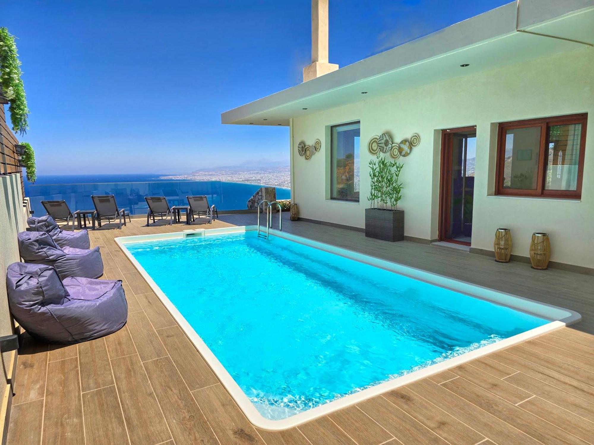 Villa Balcony, Cozy Villa With Amazing View Rodhiá エクステリア 写真