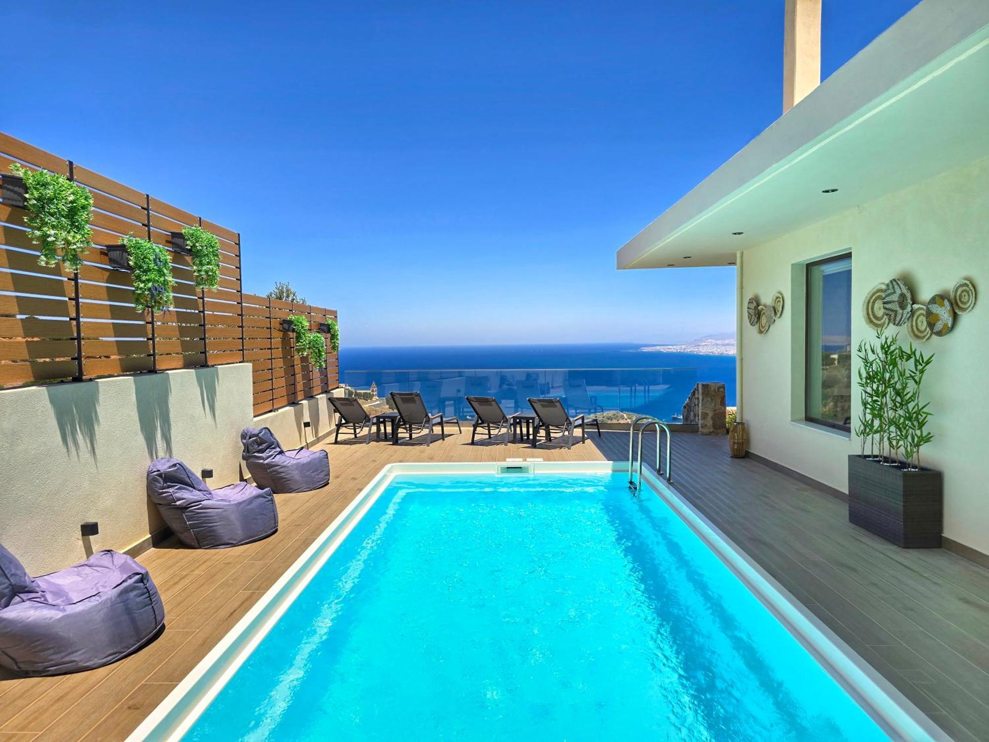 Villa Balcony, Cozy Villa With Amazing View Rodhiá エクステリア 写真