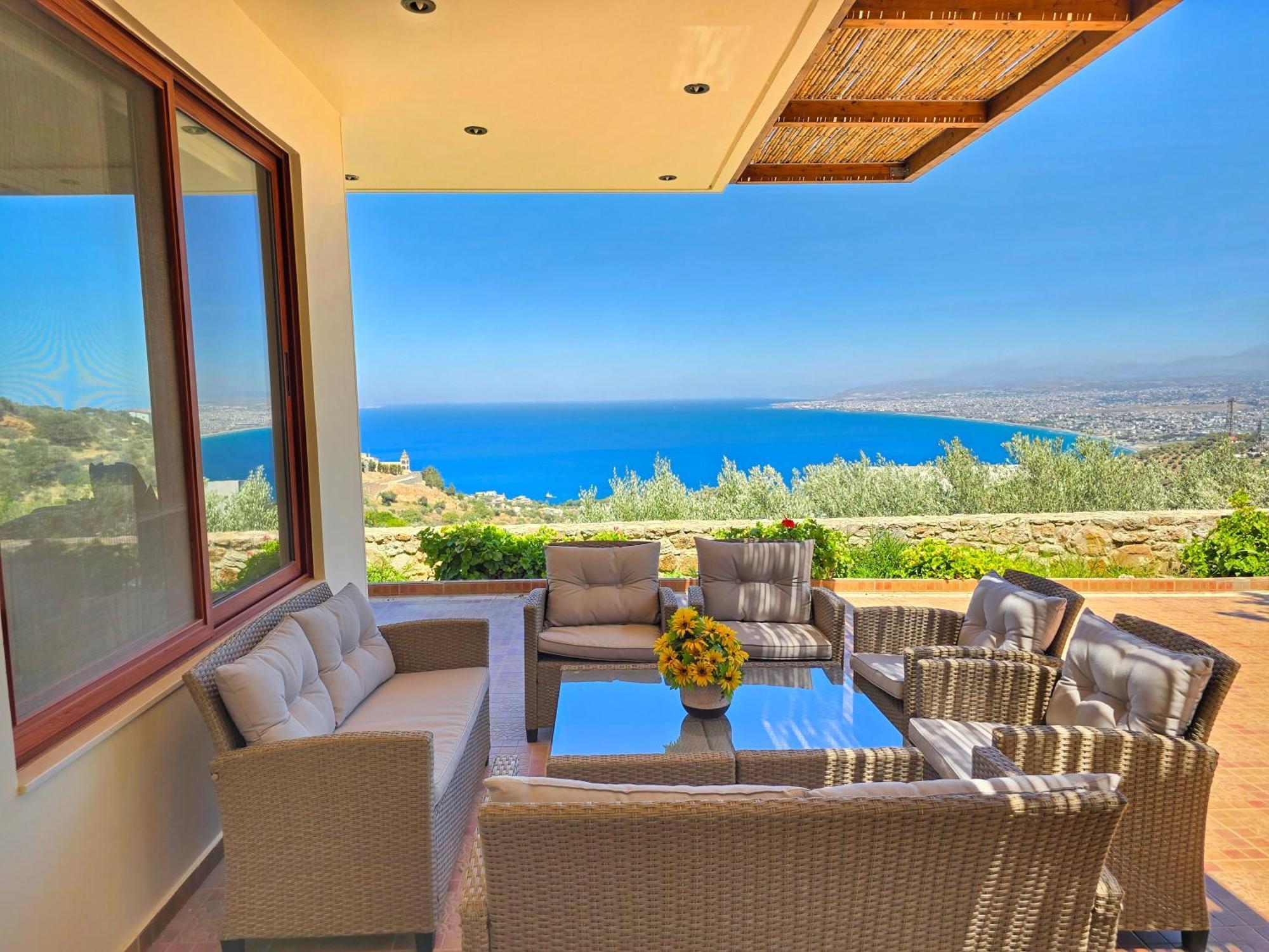 Villa Balcony, Cozy Villa With Amazing View Rodhiá エクステリア 写真